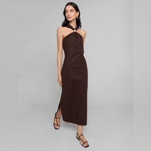Pixie Market Attica Linen Gold Cuff Midi Dress